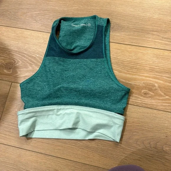Outdoor Voices Tri-Tone Slashback Crop Top Bra - Picture 2 of 6